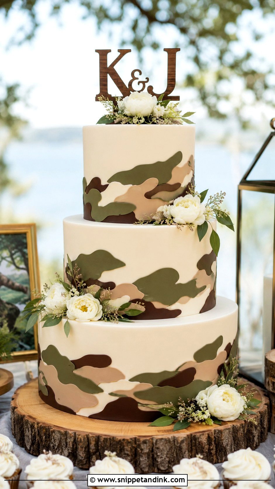 Camo Wedding Cake With Fondant Pattern - Snippet and Ink - 20 Camo Wedding Cake Ideas