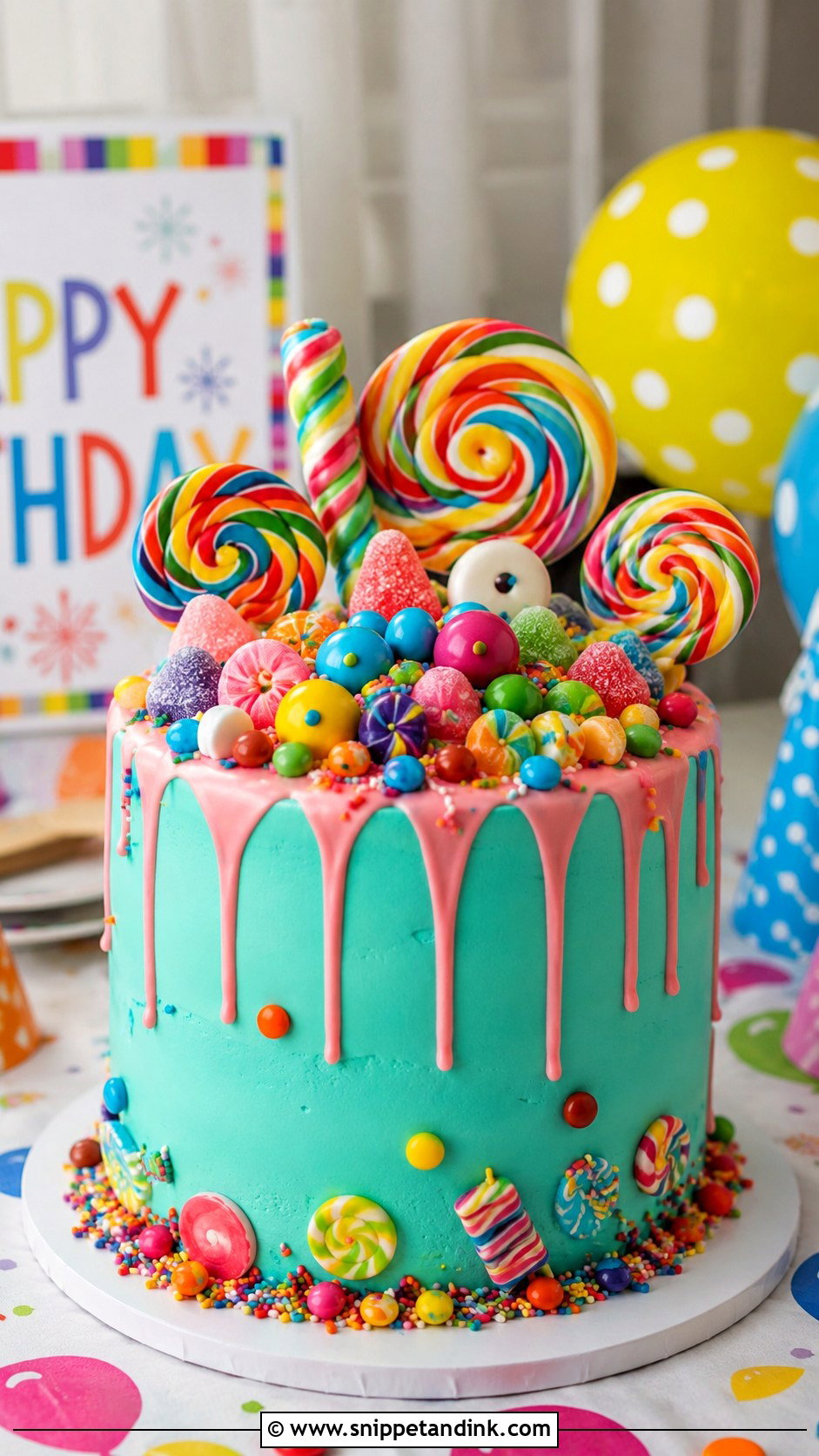 Candy Drip Cake - Snippet and Ink - 20 How to Decorate Cakes for Beginners