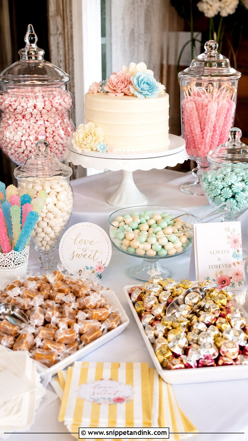Candy Wedding Sweet Table - Snippet and Ink - 30 Wedding Sweet Table Ideas