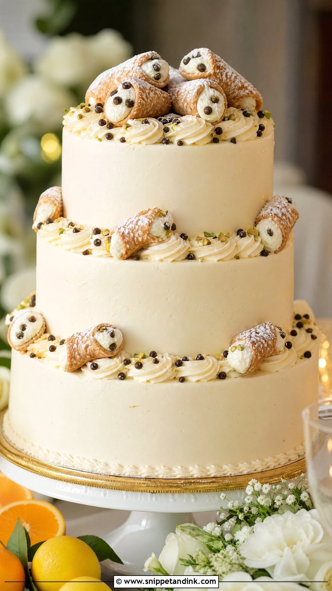 Cannoli Wedding Cake - Snippet and Ink - 25 Italian Wedding Cakes
