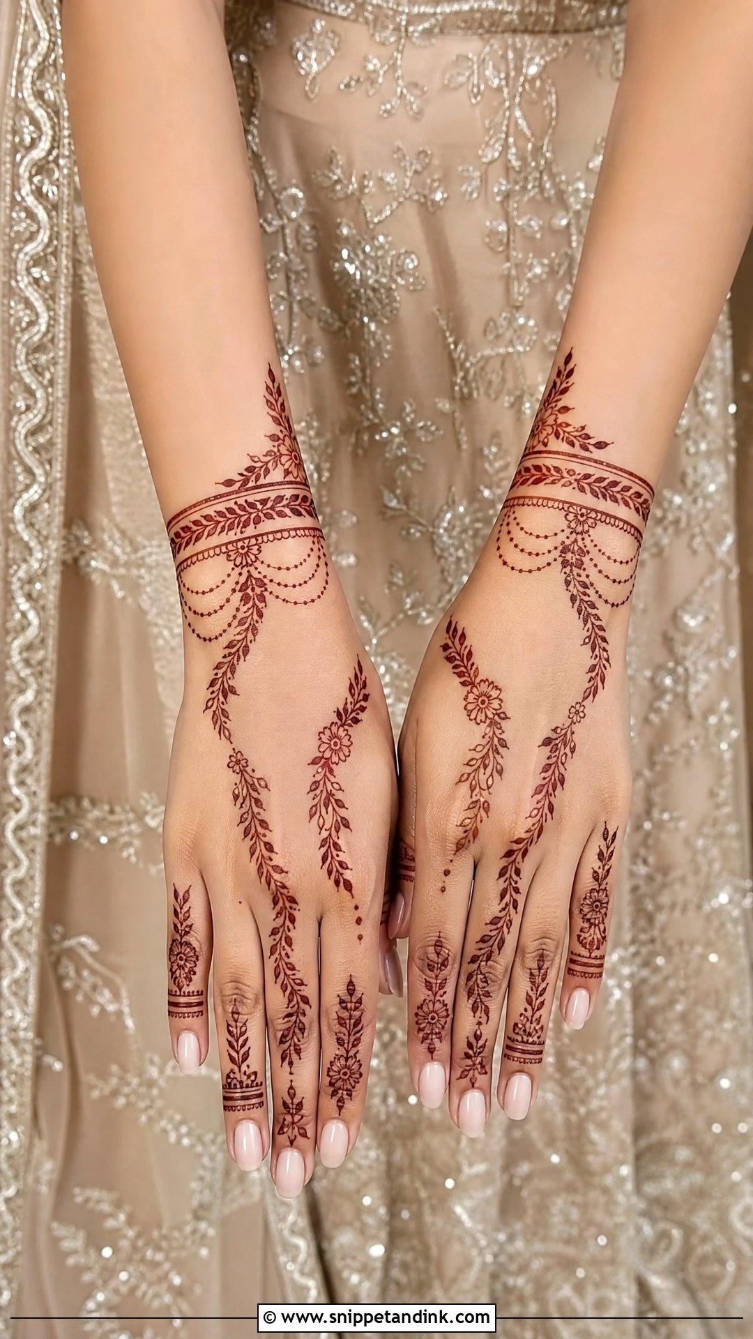 Cape Mehndi Lehnga Design - Snippet and Ink - 25 Mehndi Lehnga Designs