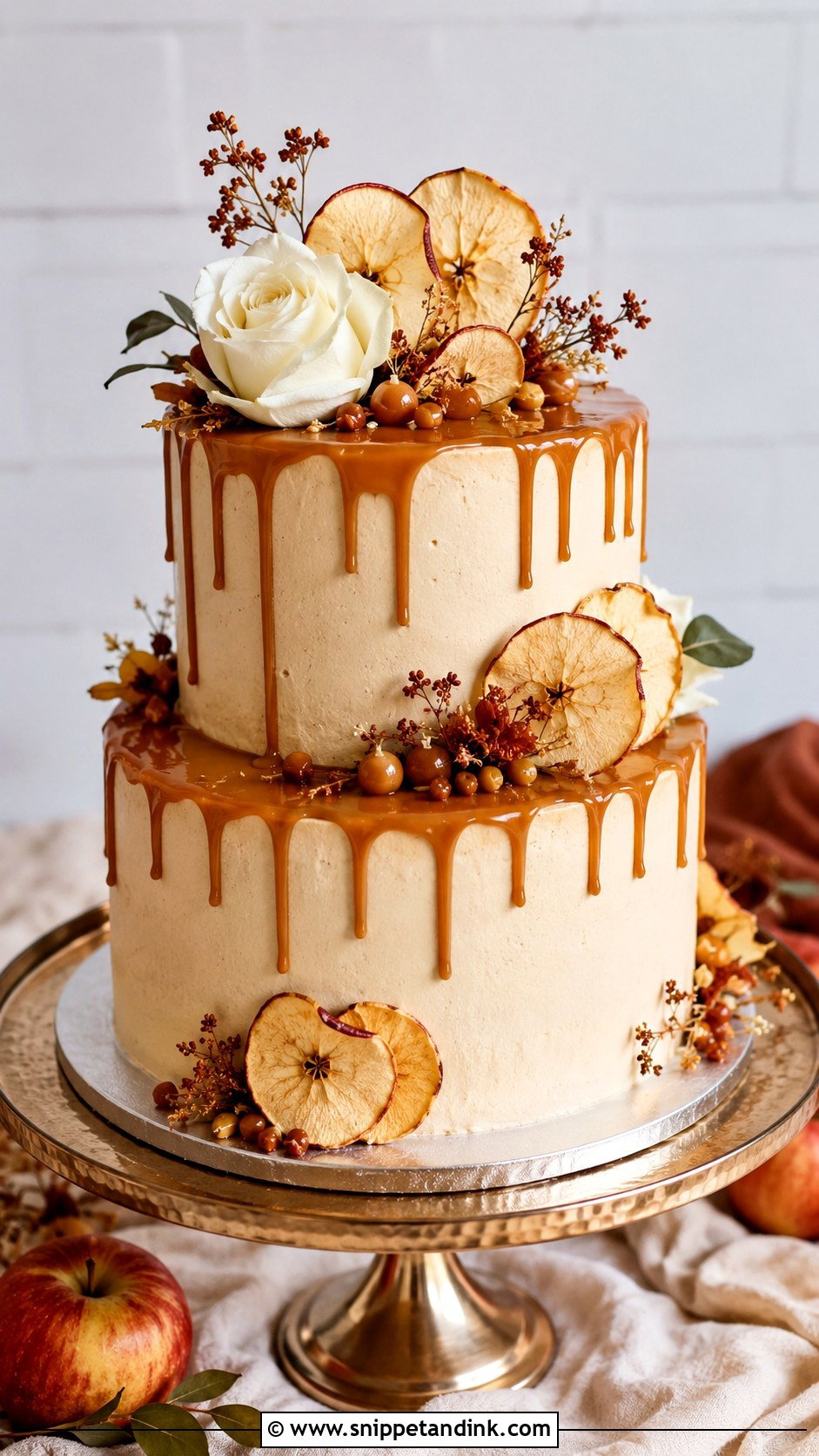 Caramel Apple Wedding Cake - Snippet and Ink - 20 Fall Wedding Cakes