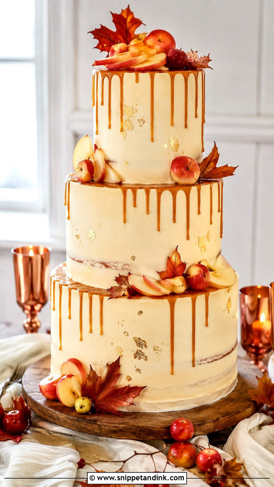 Caramel Apple Wedding Cake - Snippet and Ink - 25 Thanksgiving Wedding Cake Ideas
