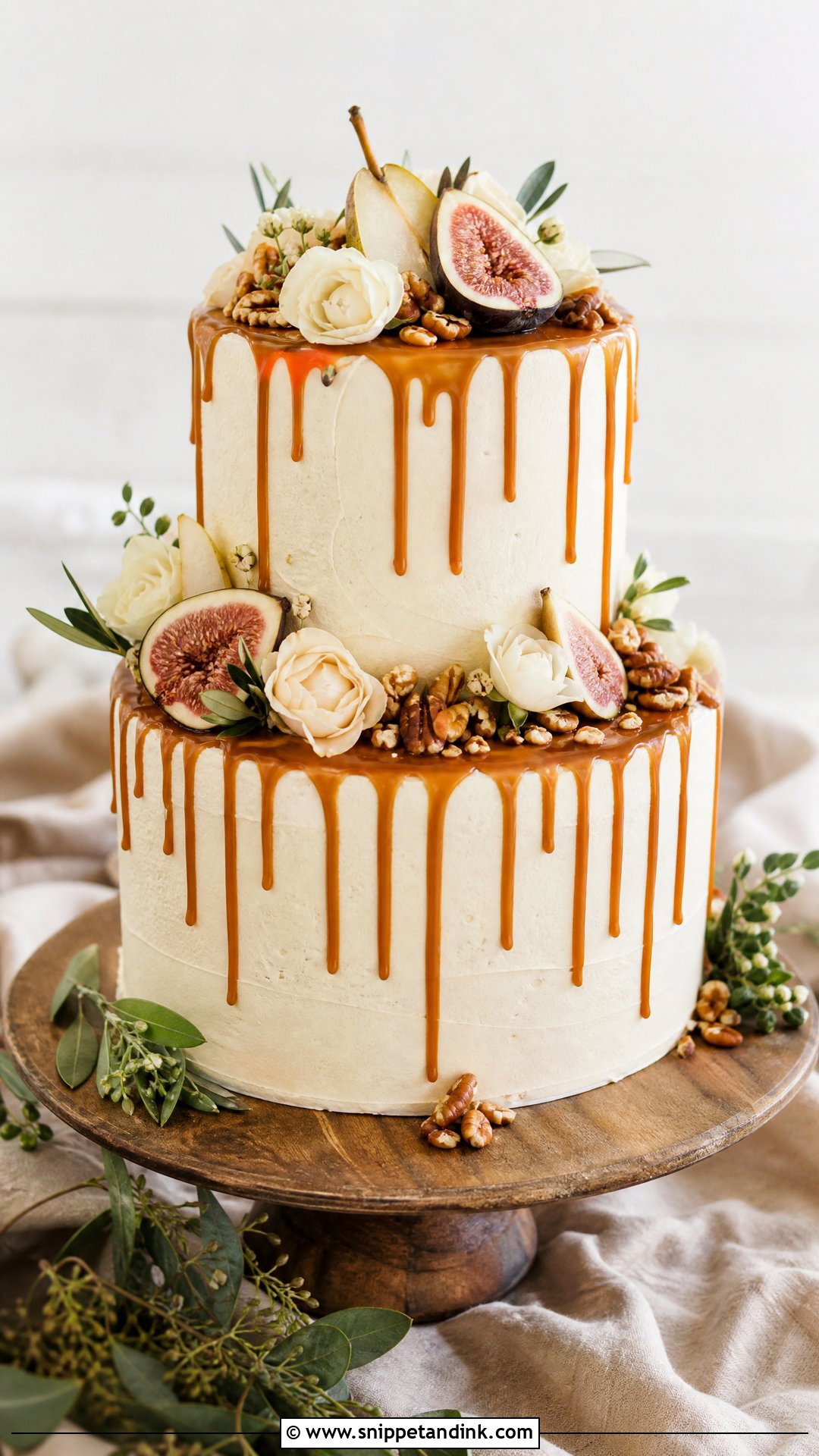 Caramel Drip Wedding Cake - Snippet and Ink - 30 Drip Cakes for Wedding