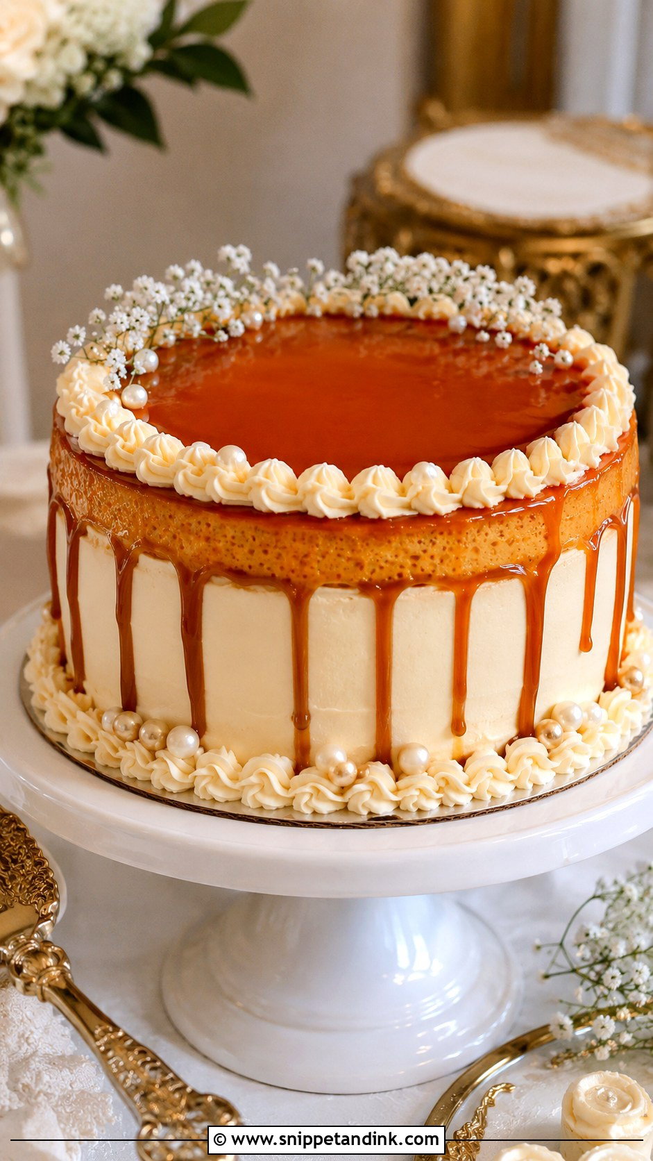 Caramel Flan Wedding Cake - Snippet and Ink - 20 Wedding Flan Cake Ideas
