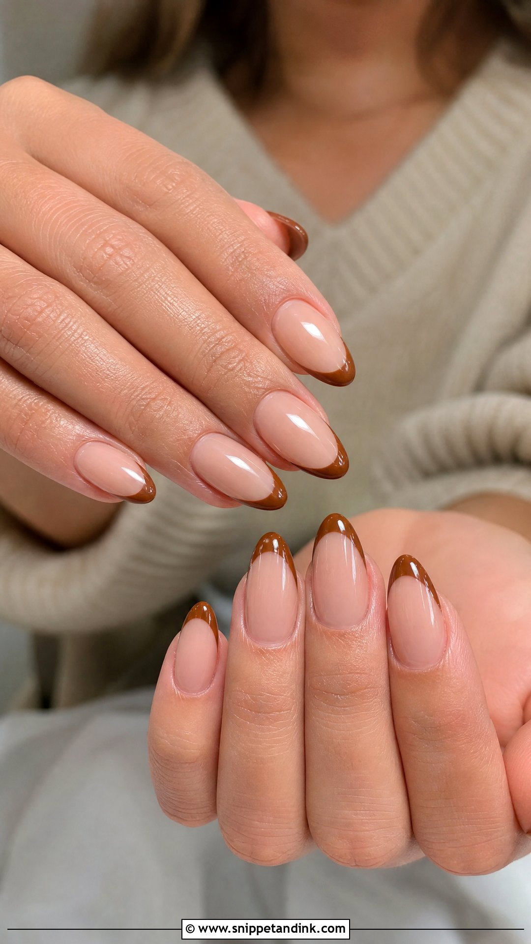 Caramel French Fall Wedding Nails - Snippet and Ink - 25 Fall Wedding Nails for Bride