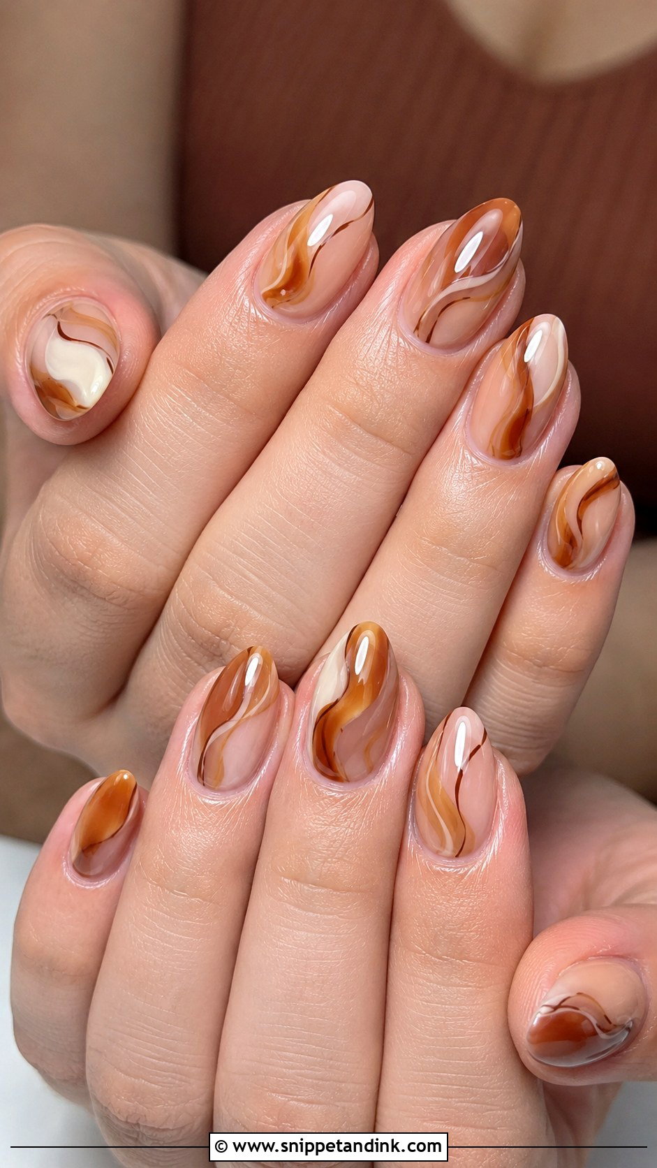 Caramel Swirl October Wedding Nails - Snippet and Ink - 20 October Wedding Nails