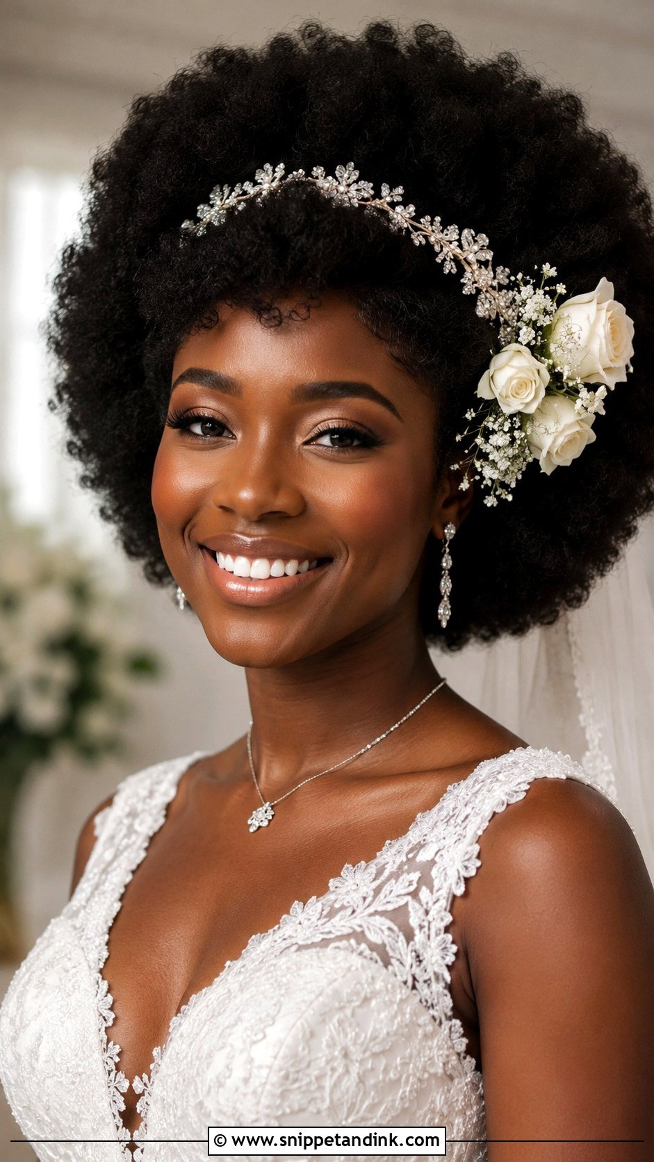 Carefree Natural Afro - Snippet and Ink - 20 Natural Hair Wedding Hairstyles