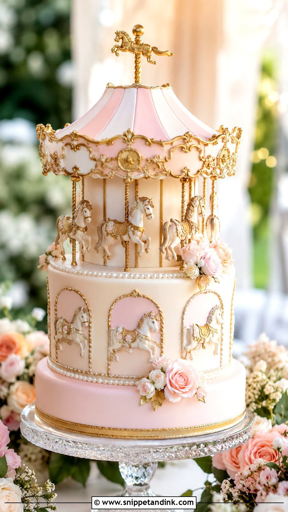Carousel Wedding Cake - Snippet and Ink - 20 Circus Wedding Cake Ideas