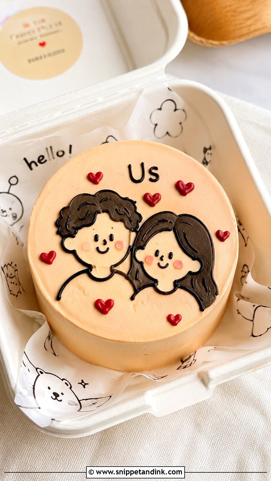Cartoon Couple Anniversary Bento Cake - Snippet and Ink - 20 Anniversary Bento Cake Ideas