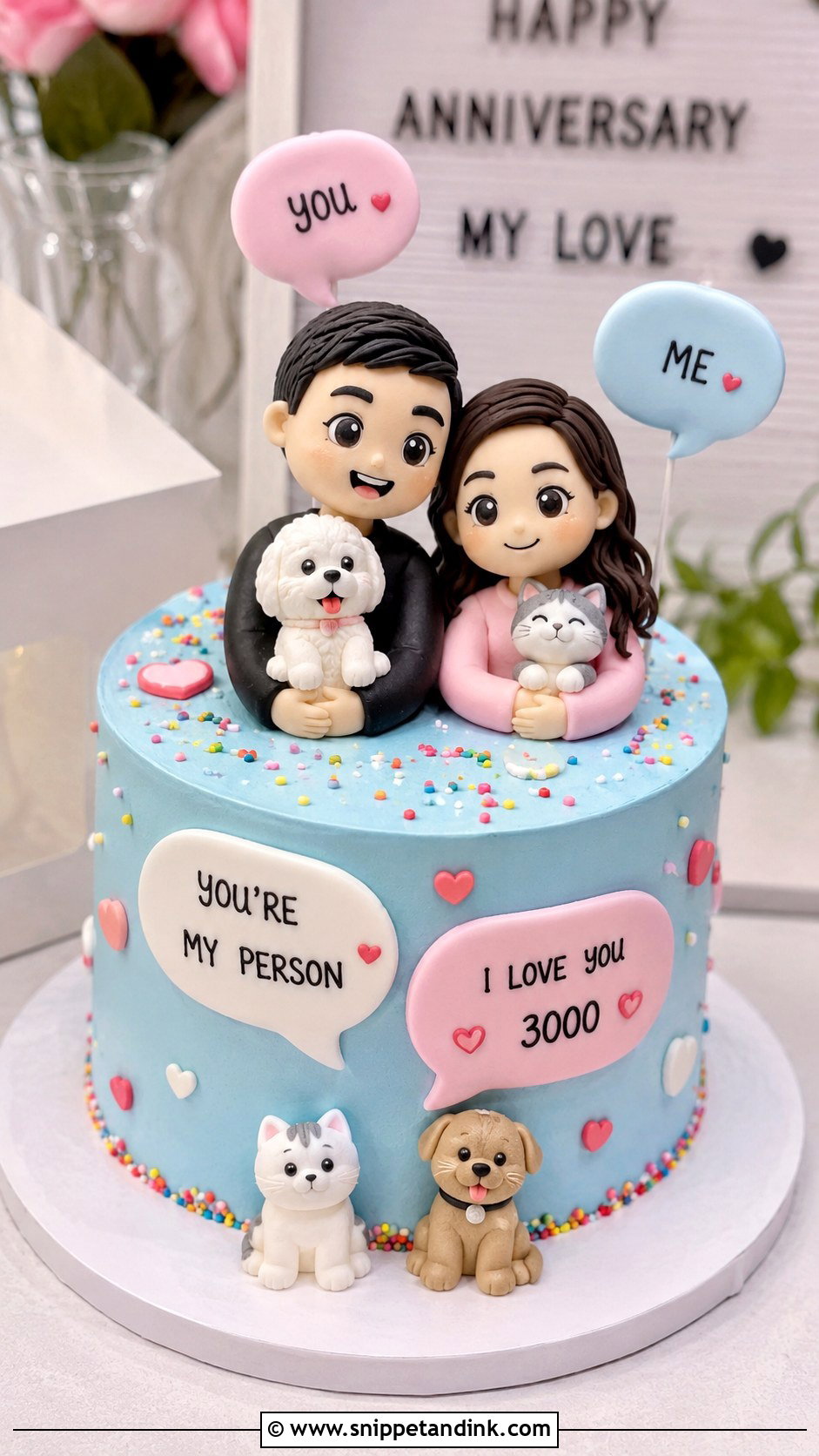 Cartoon Couple Cake - Snippet and Ink - 20 Couples Cake Ideas