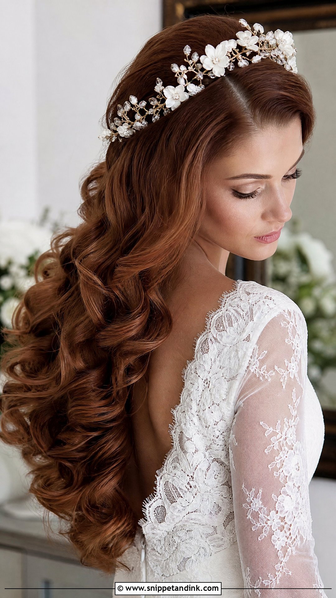 Cascading Big Curls With Side Part - Snippet and Ink - 20 Big Curls Wedding Hair