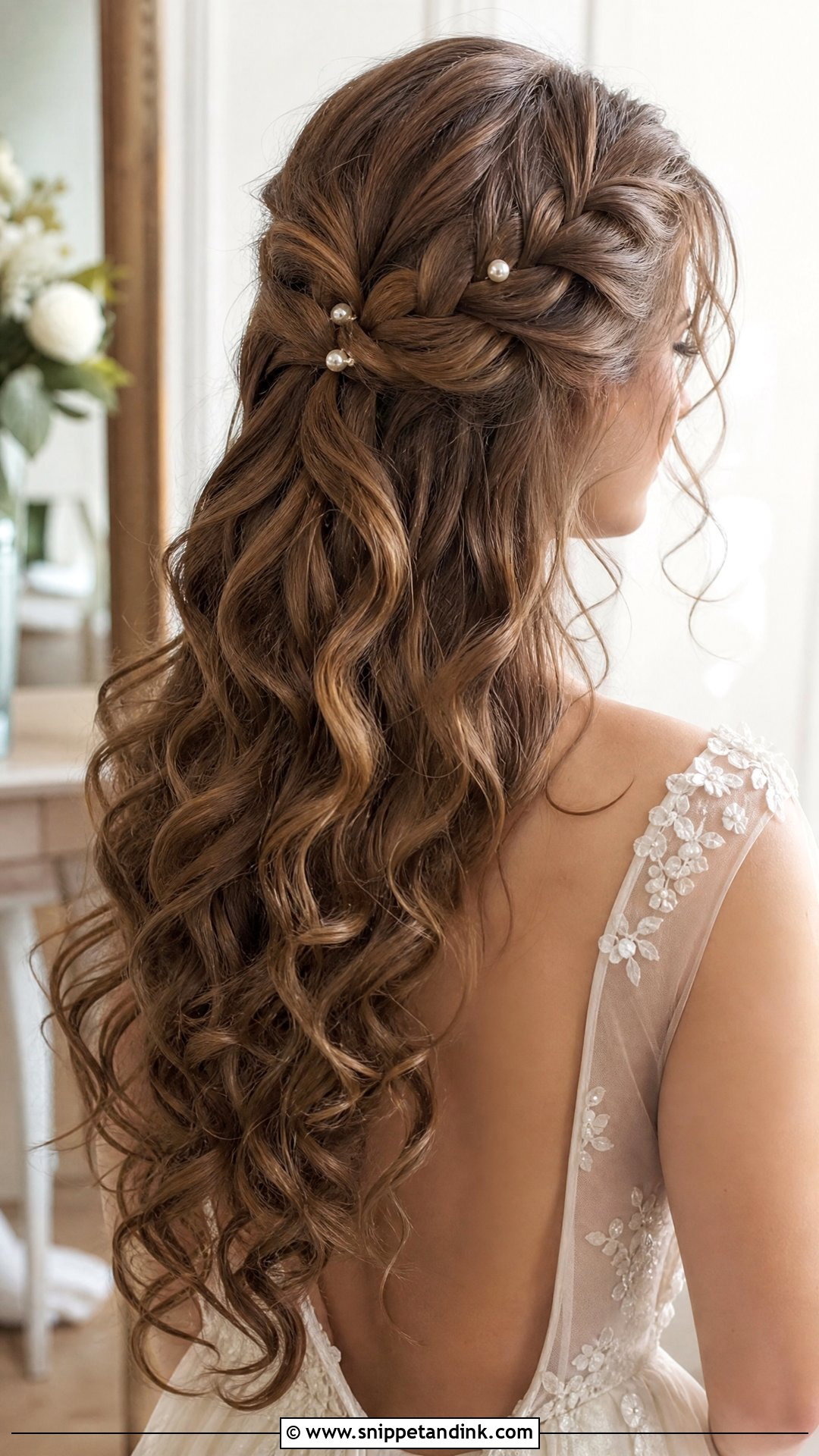Cascading Curls With Braided Accent - Snippet and Ink - 20 Debutante Hairstyles