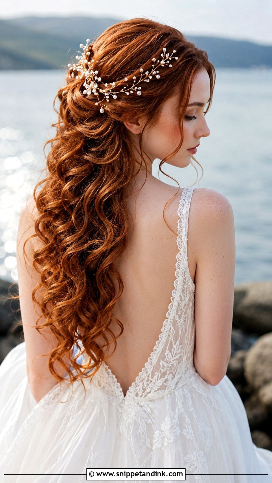 Cascading Curls With Hair Vine - Snippet and Ink - 35 Bridal Hairstyles