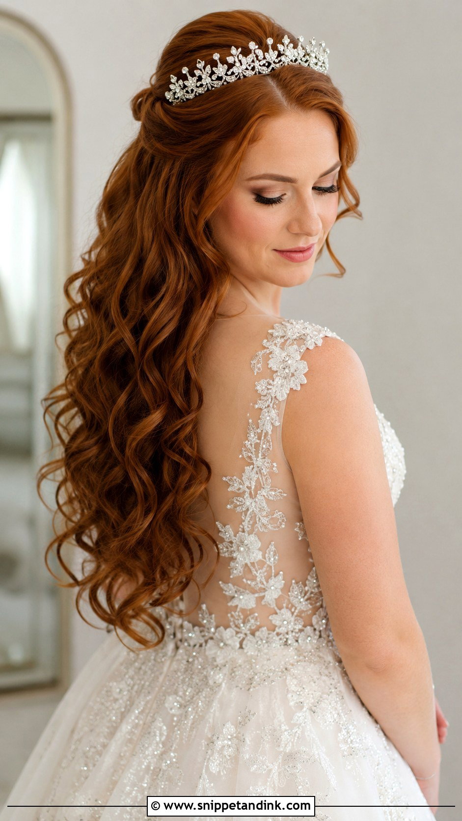 Cascading Curls With Tiara - Snippet and Ink - 25 Bridal Tiara Hairstyles