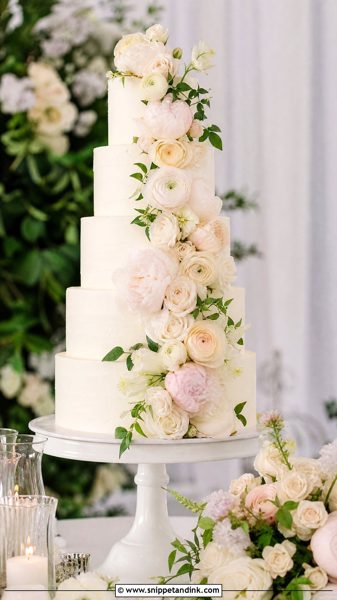 Cascading Flower Wedding Cake - Snippet and Ink - 30 Big Cake Ideas for Wedding