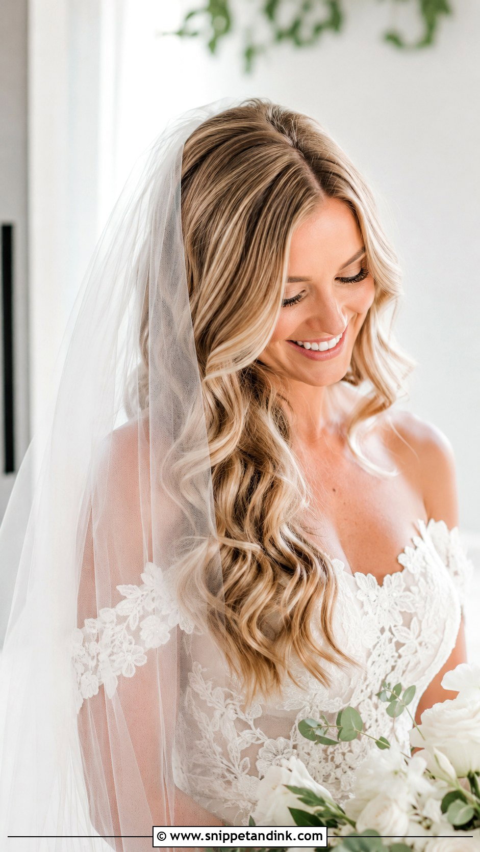 Cascading Loose Waves - Snippet and Ink - 25 Christian Bridal Hairstyle Ideas