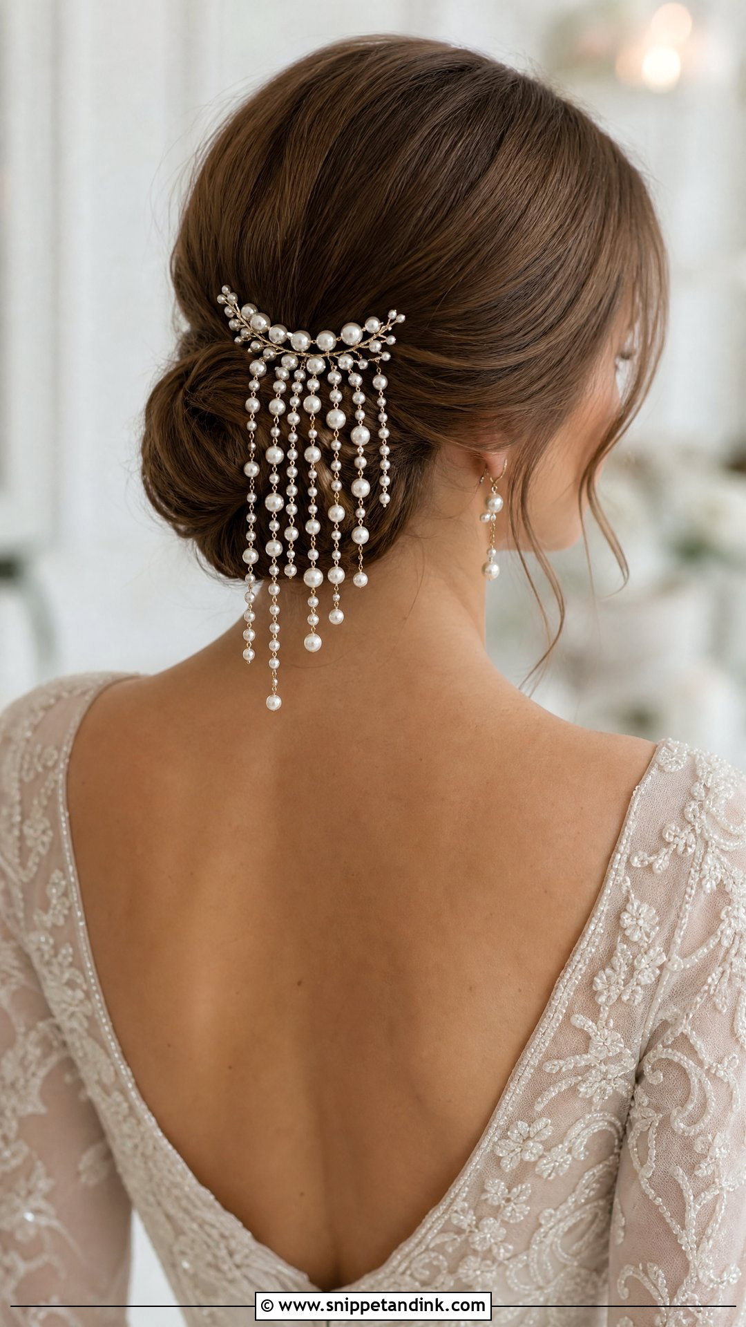Cascading Pearl Comb - Snippet and Ink - 30 Bridal Hair Accessories
