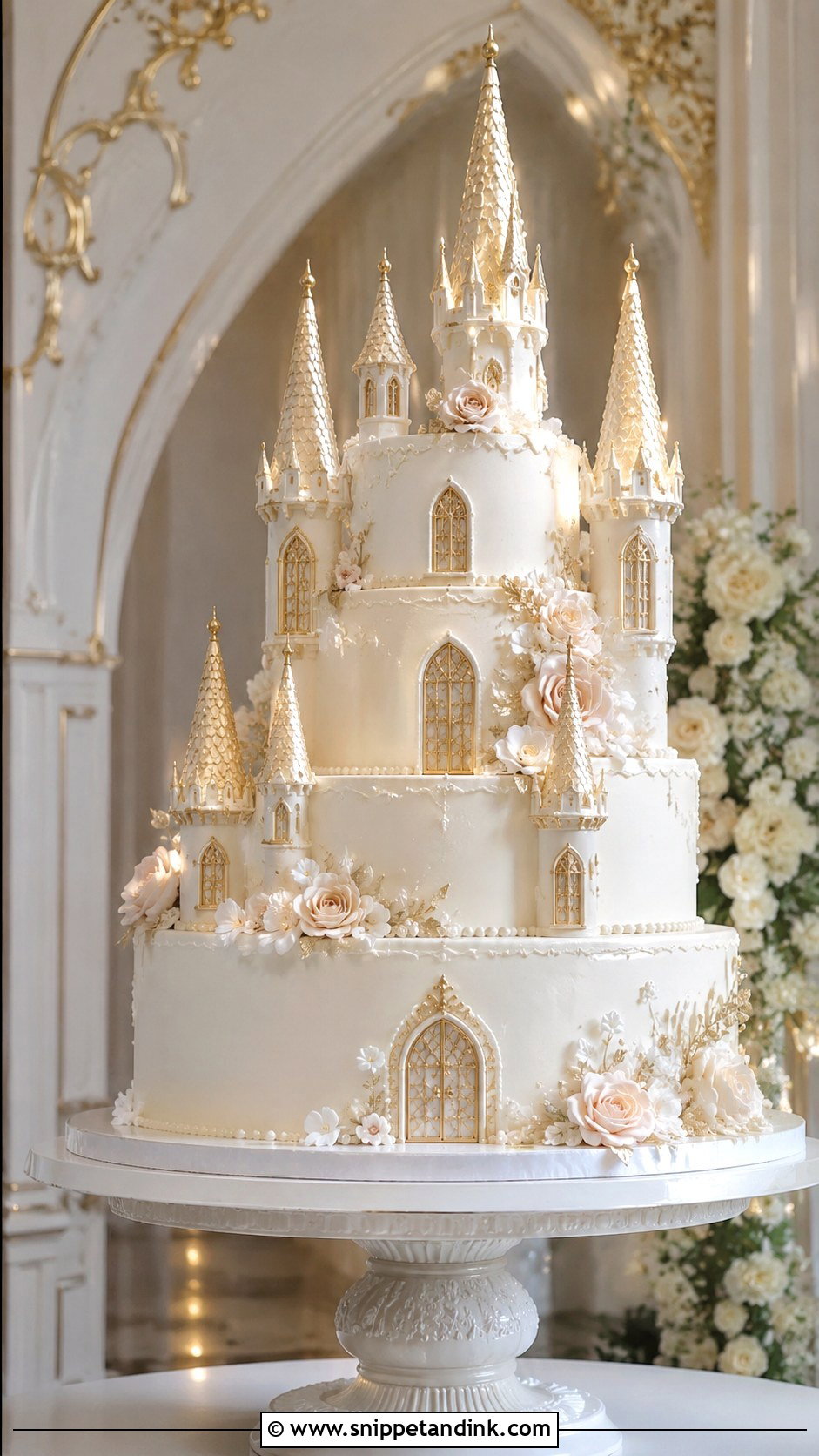 Castle Wedding Cake - Snippet and Ink - 20 Enchanted Cake Ideas for Wedding