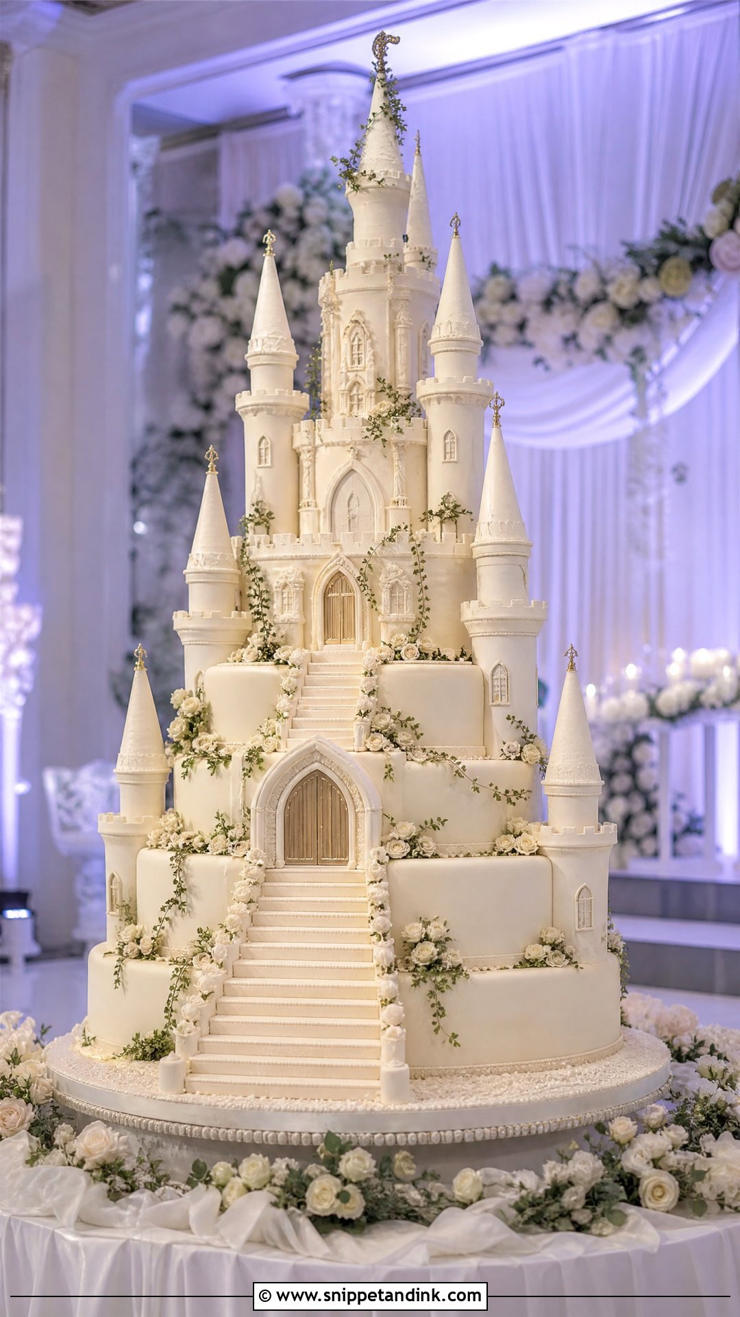 Castle Wedding Cake With Stairs - Snippet and Ink - 25 Castle Theme Cake Ideas for Wedding