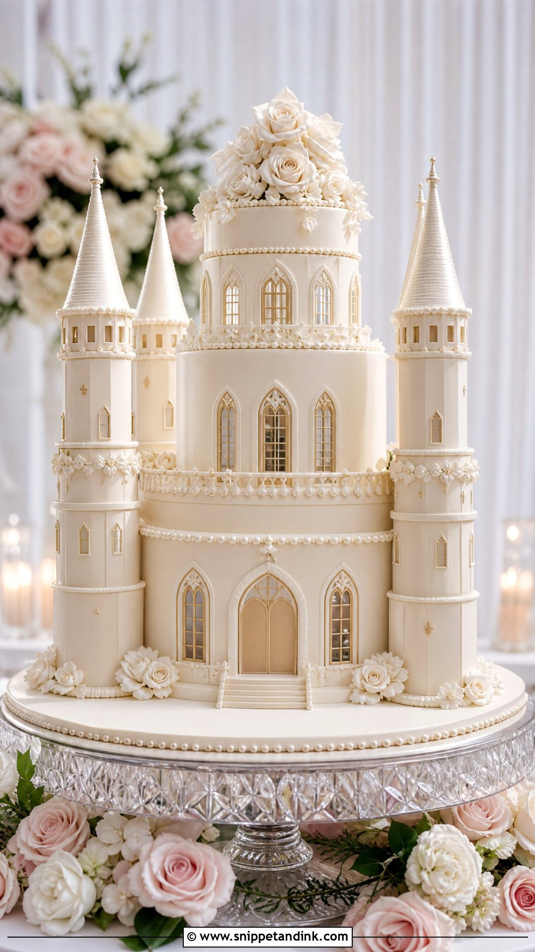 Castle Wedding Cake With Turrets - Snippet and Ink - 25 Castle Theme Cake Ideas for Wedding