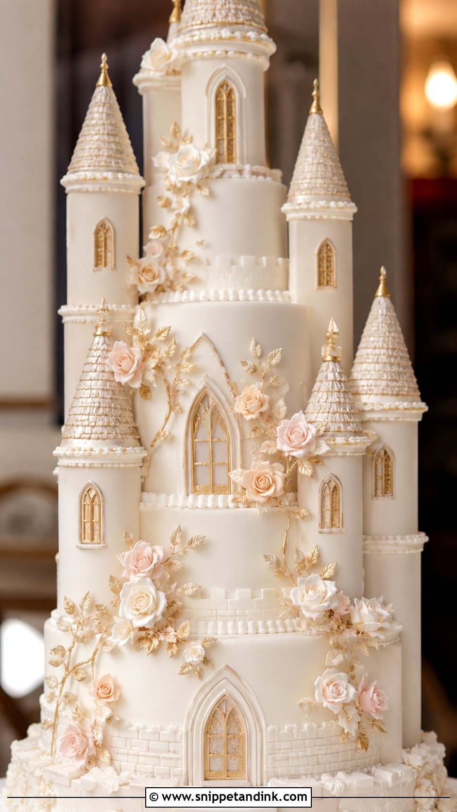 Castle Wedding Cake - Snippet and Ink - 20 Elegant Royal Wedding Cakes