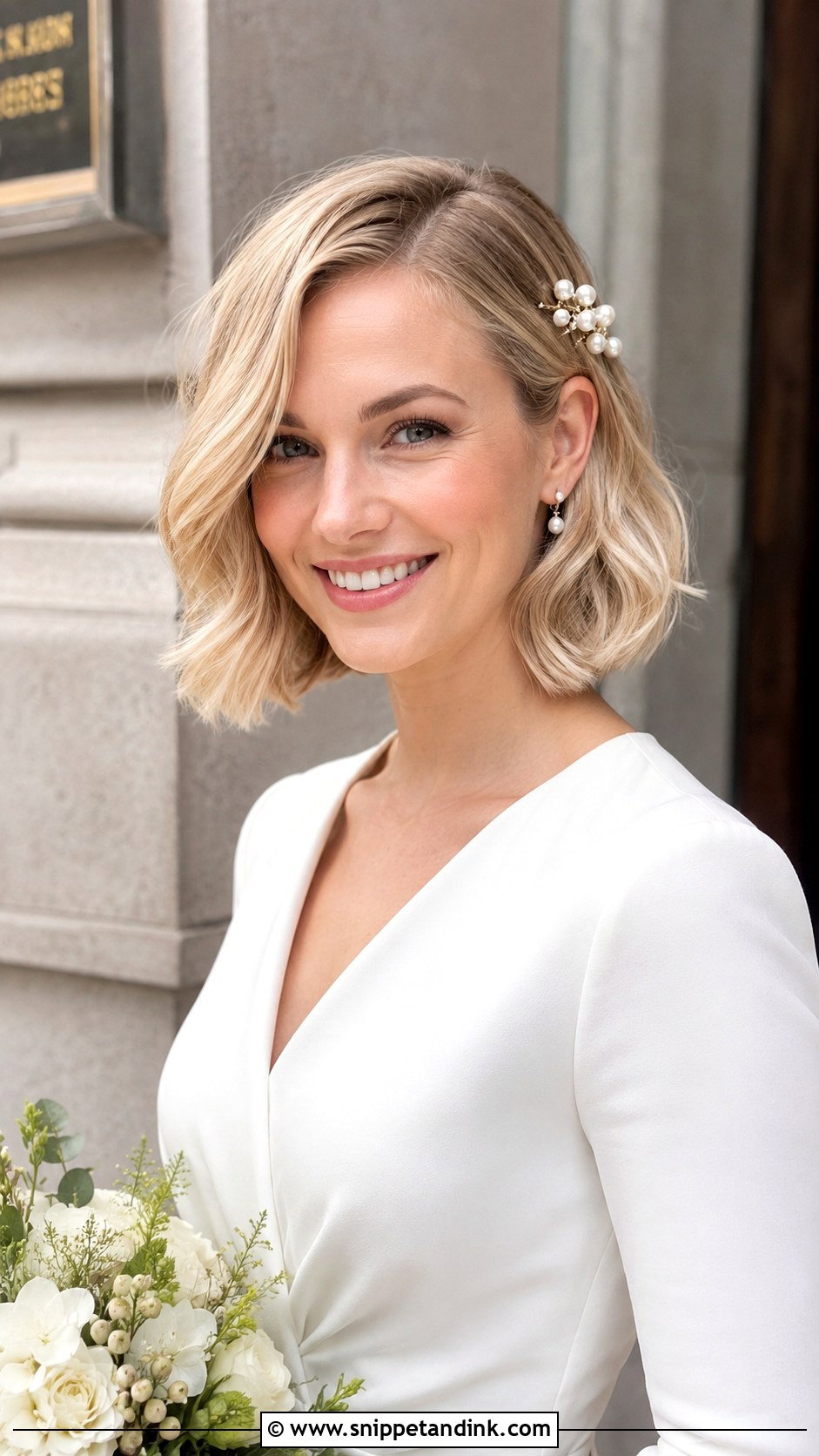 Casual Bridal Bob Hair - Snippet and Ink - 20 Casual Bridal Hair Ideas