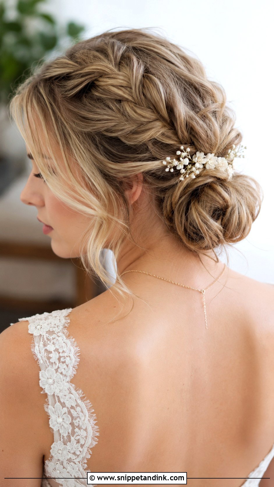 Casual Bridal Braided Bun - Snippet and Ink - 20 Casual Bridal Hair Ideas
