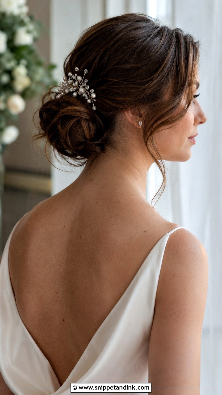 Casual Bridal Low Bun - Snippet and Ink - 20 Casual Bridal Hair Ideas