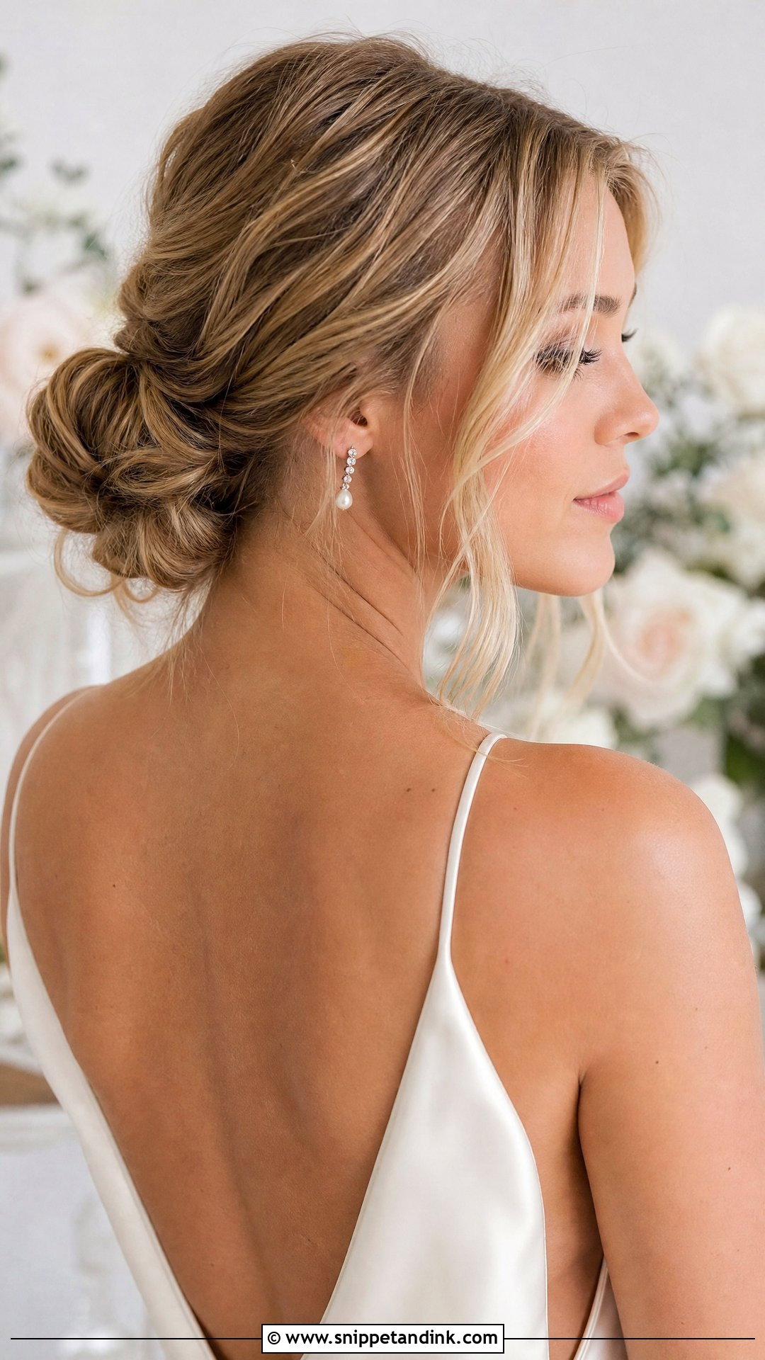 Casual Wedding Low Messy Bun - Snippet and Ink - 15 Casual Wedding Updo Ideas