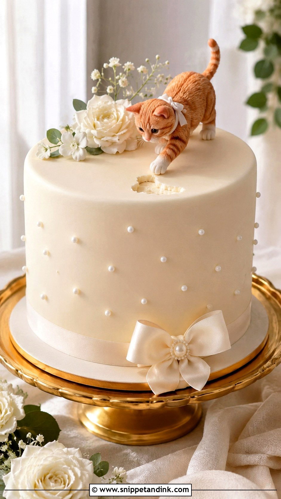Cat Cake Bite Wedding Cake - Snippet and Ink - 20 Pets on Wedding Cake Ideas