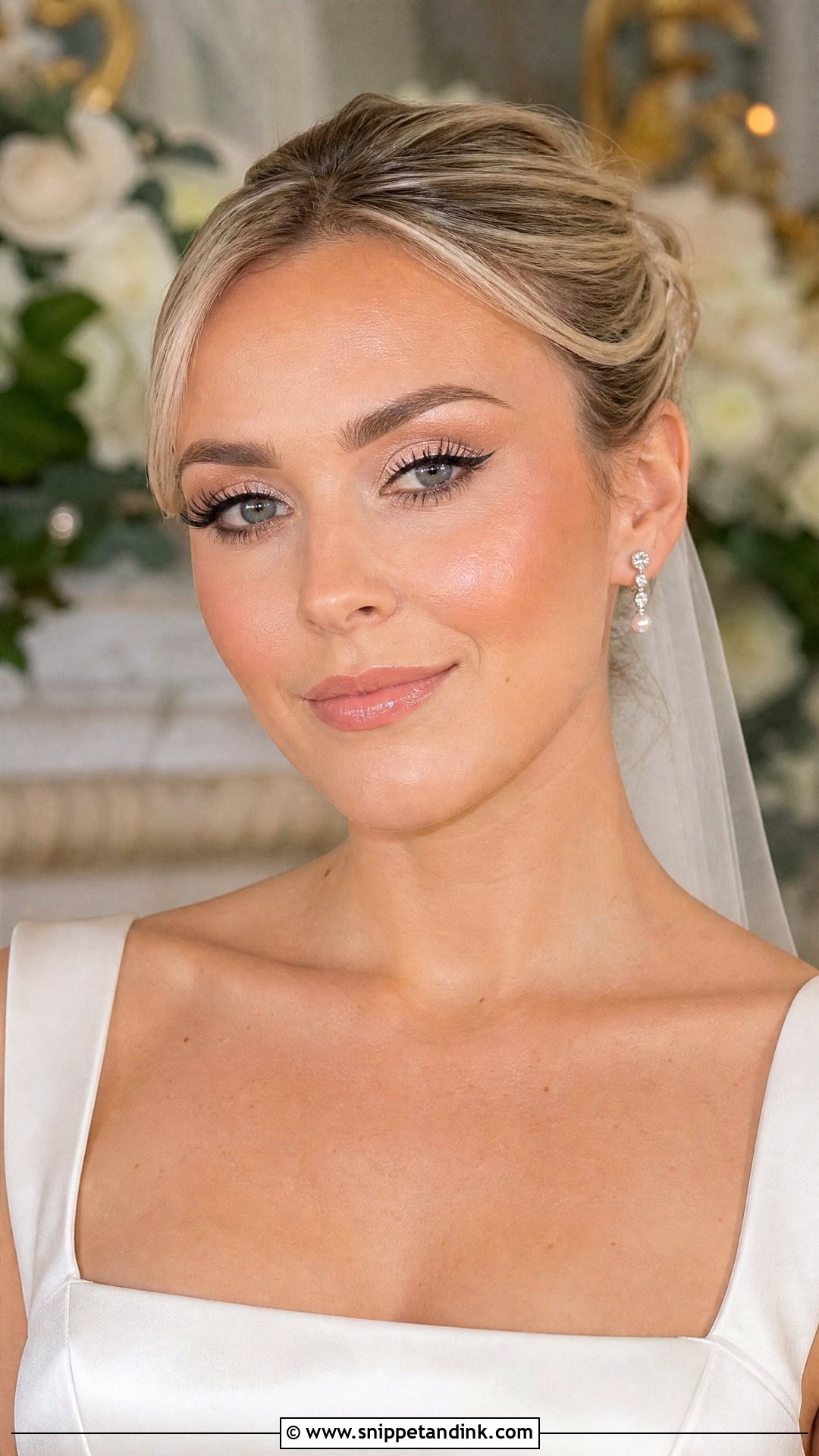 Cat Eye Bridal Makeup With Champagne Eyeshadow - Snippet and Ink - 20 Cat Eye Bridal Makeup Ideas
