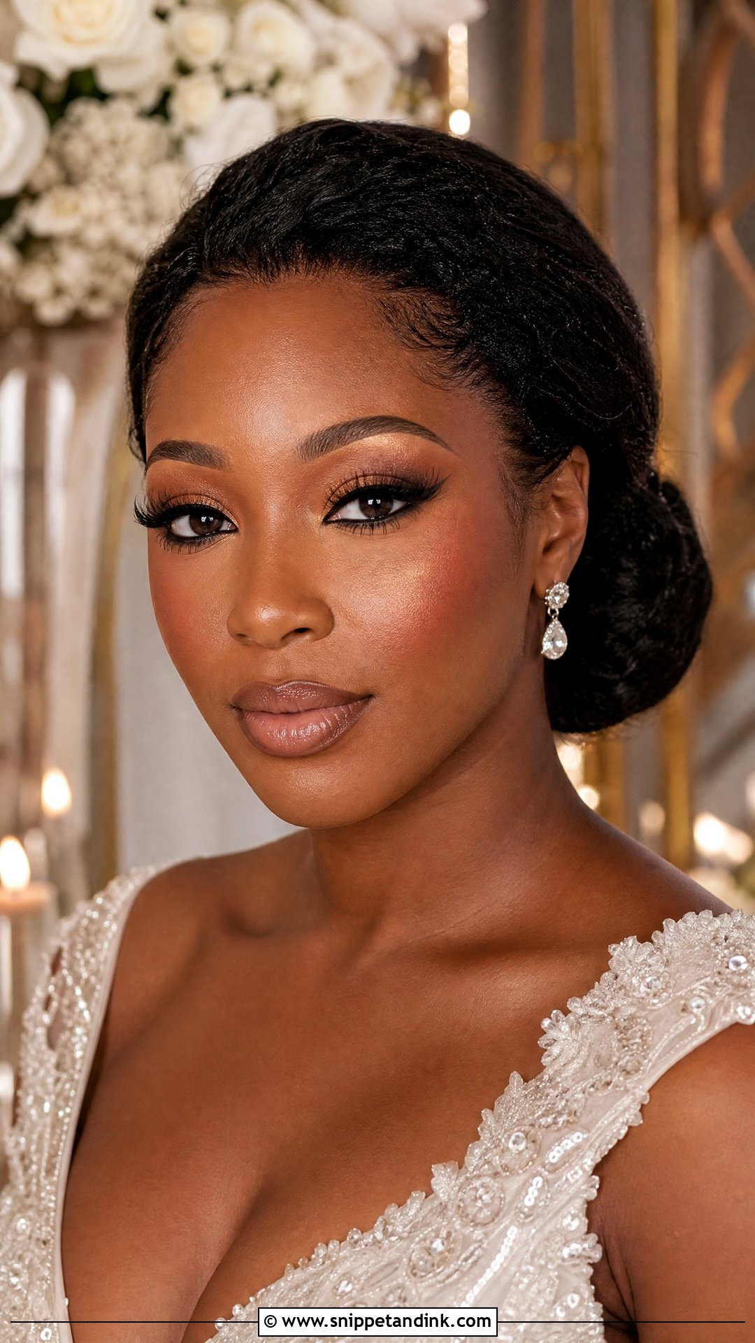 Cat Eye Bridal Makeup With Nude Lip - Snippet and Ink - 20 Cat Eye Bridal Makeup Ideas