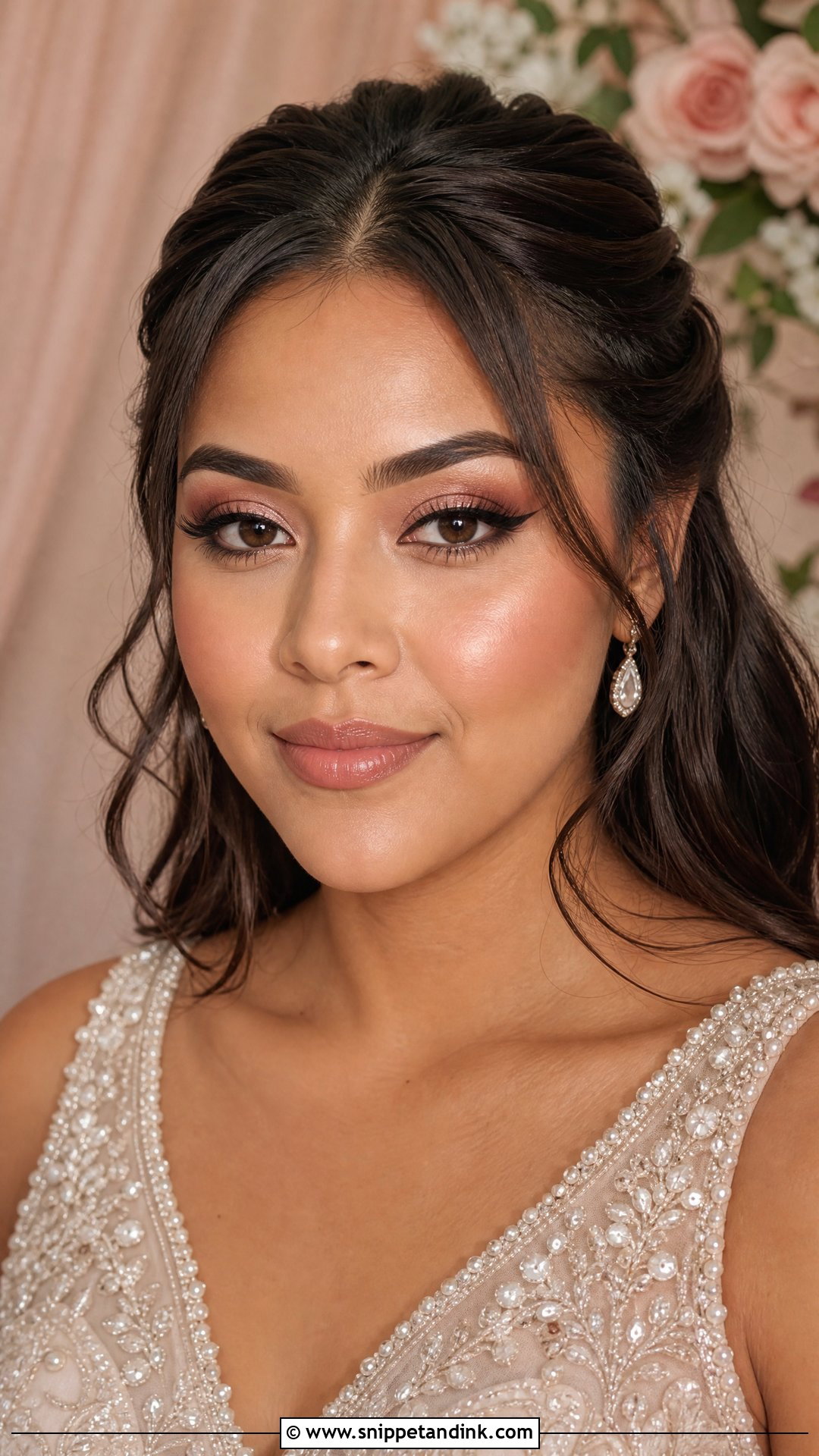 Cat Eye Bridal Makeup With Rose Gold Eyeshadow - Snippet and Ink - 20 Cat Eye Bridal Makeup Ideas