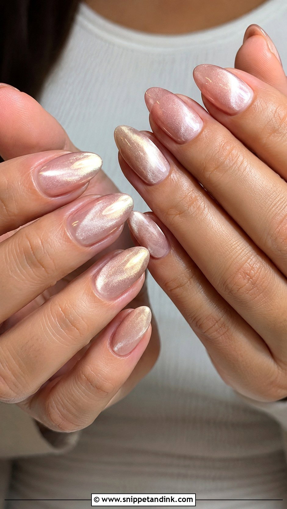 Cat Eye Honeymoon Nails - Snippet and Ink - 20 Honey Moon Nails