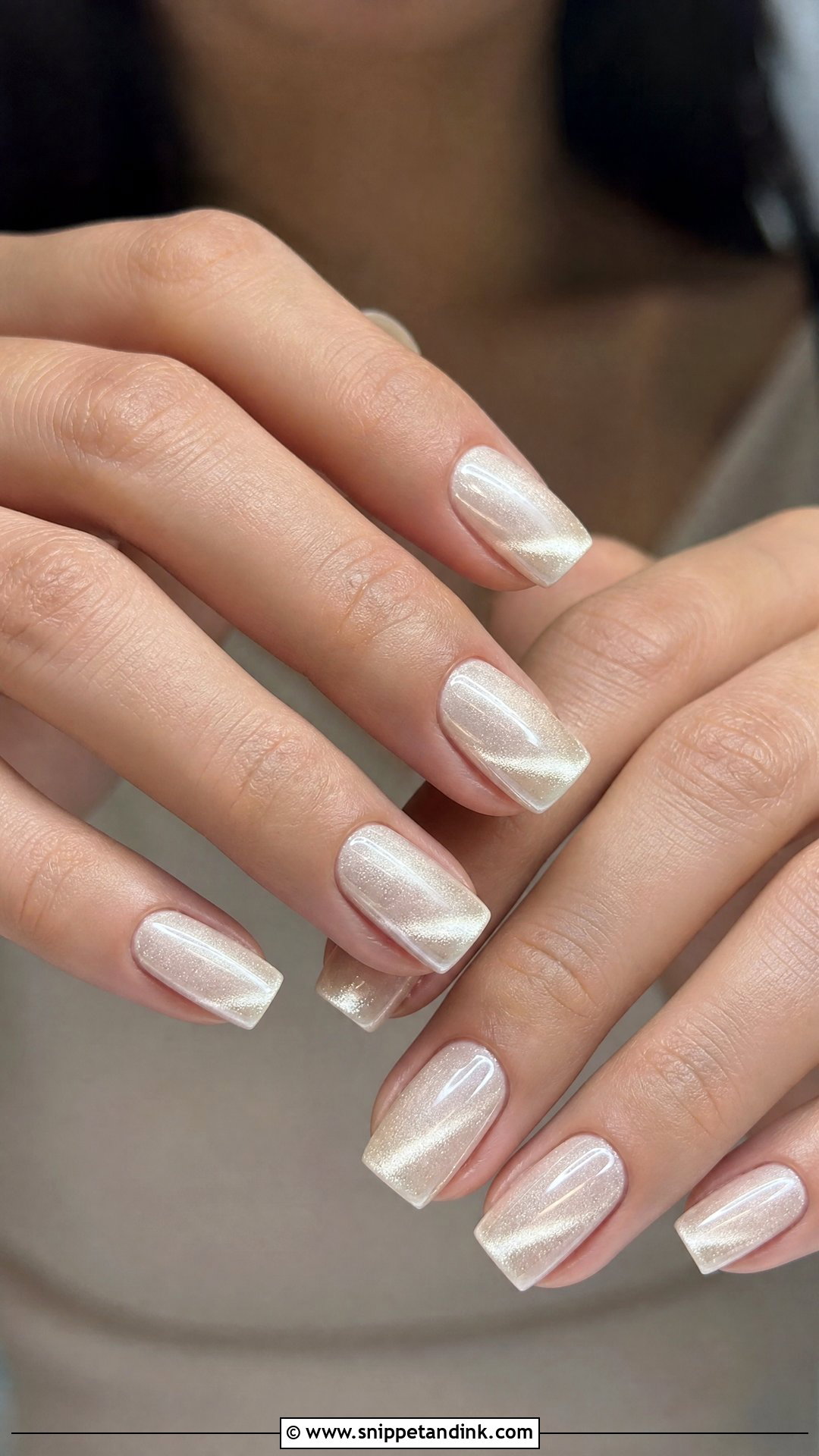 Cat Eye Square Bridal Nails - Snippet and Ink - 25 Square Bridal Nails