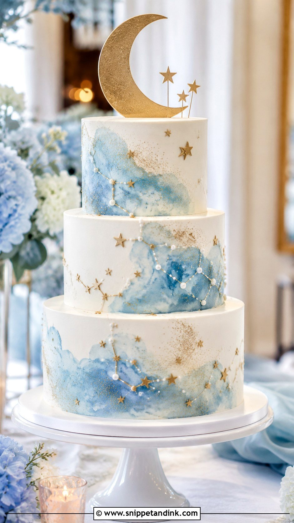 Celestial Star Wedding Cake - Snippet and Ink - 20 Star Wedding Cake Ideas