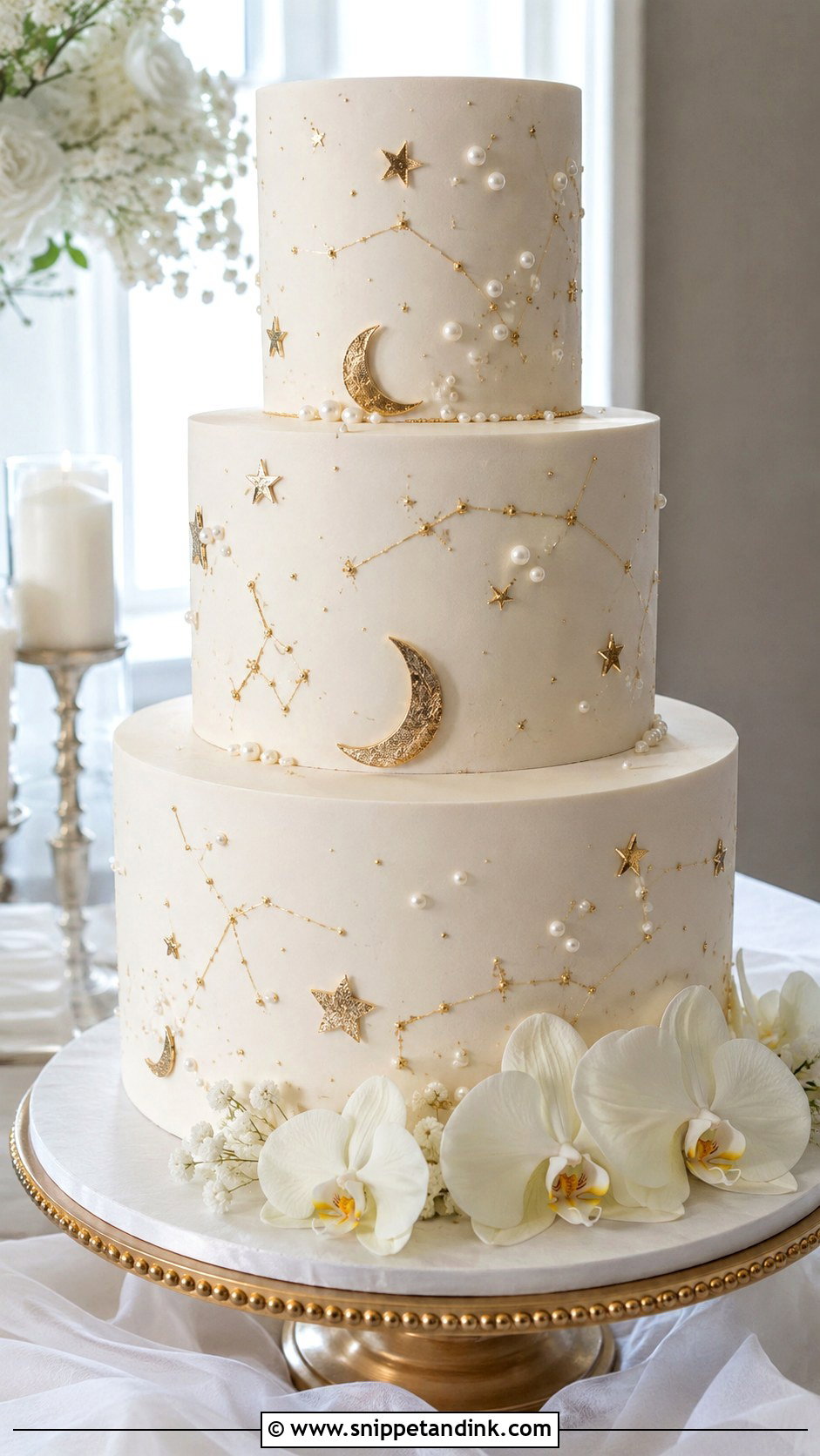 Celestial Wedding Cake - Snippet and Ink - 20 Cosmos Cake Ideas for Wedding