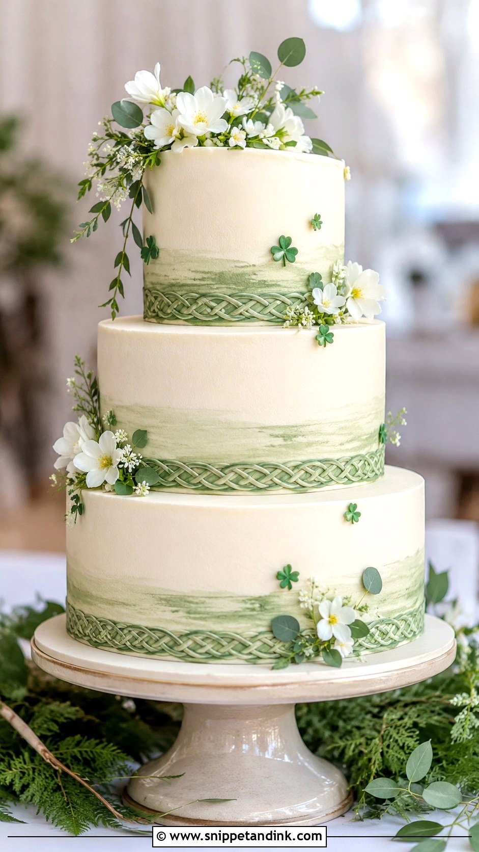 Celtic Wedding Cake With Green Accents - Snippet and Ink - 30 Celtic Wedding Cake Ideas