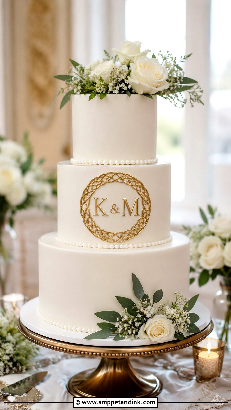 Celtic Wedding Cake With Monogram - Snippet and Ink - 30 Celtic Wedding Cake Ideas