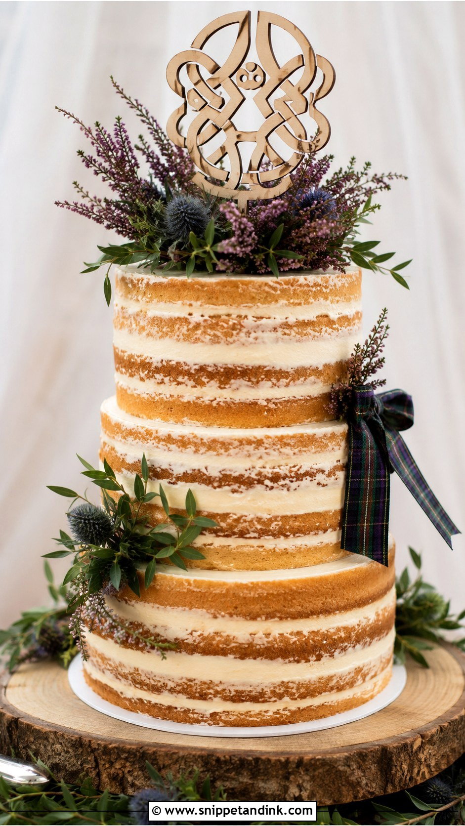 Celtic Wedding Cake With Naked Layers - Snippet and Ink - 30 Celtic Wedding Cake Ideas