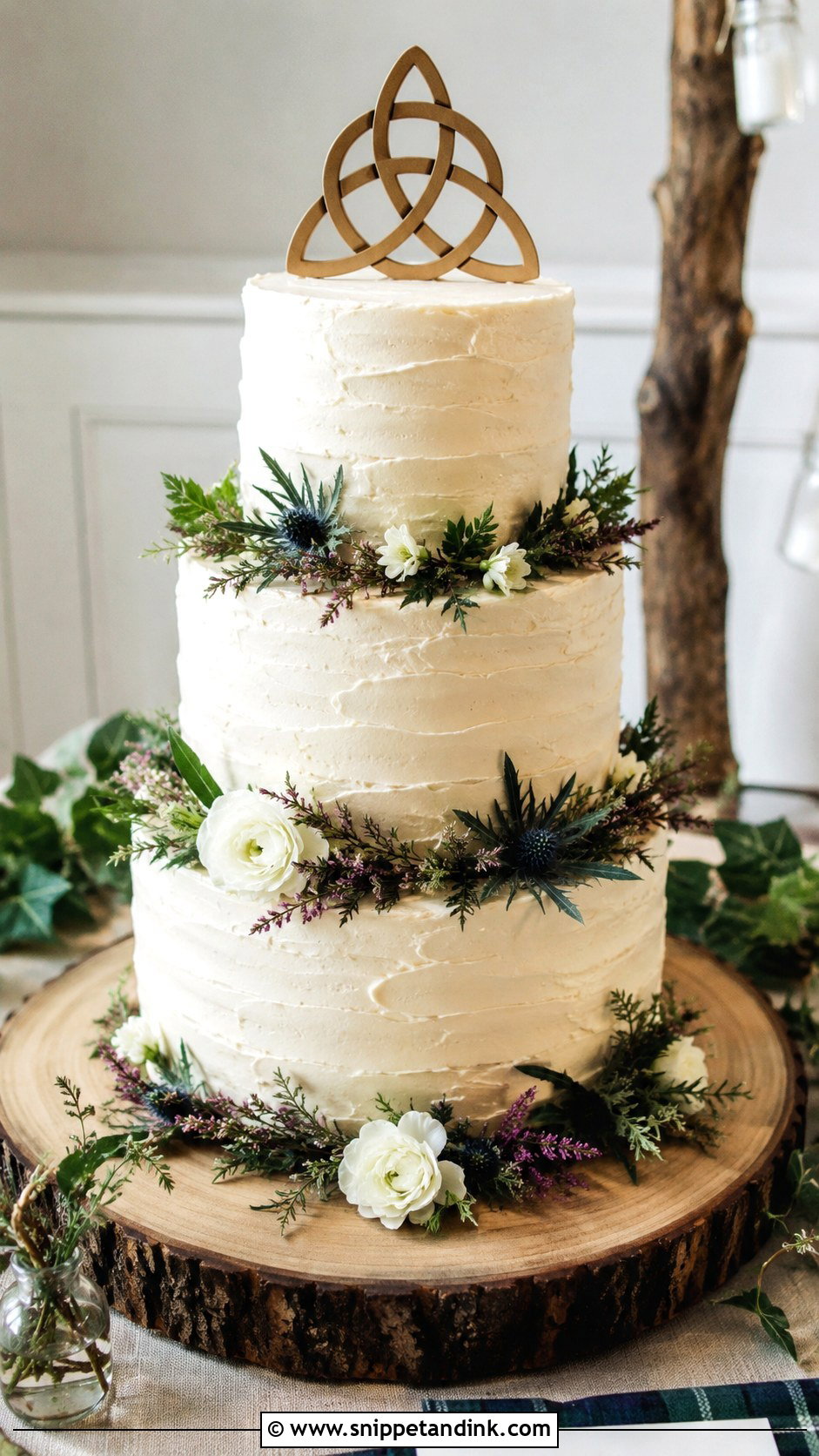 Celtic Wedding Cake With Rustic Buttercream - Snippet and Ink - 30 Celtic Wedding Cake Ideas