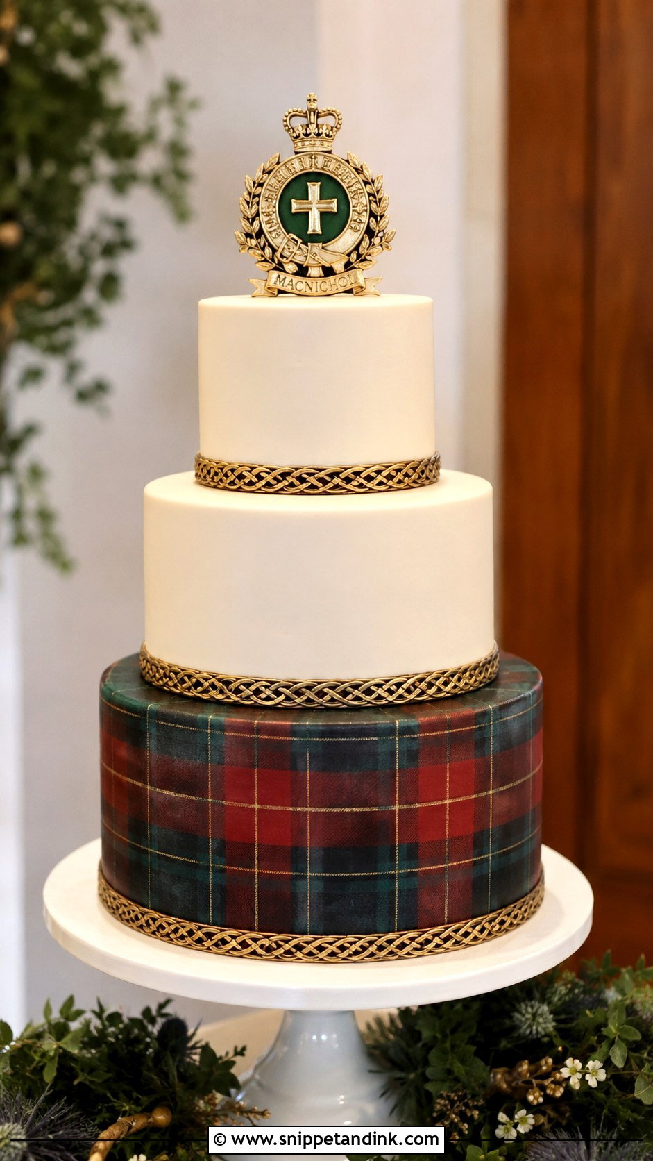 Celtic Wedding Cake With Sugar Plaid - Snippet and Ink - 30 Celtic Wedding Cake Ideas
