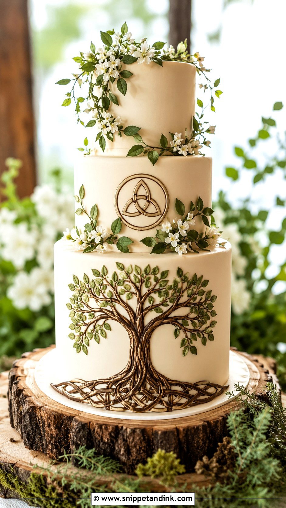 Celtic Wedding Cake With Tree Of Life - Snippet and Ink - 30 Celtic Wedding Cake Ideas