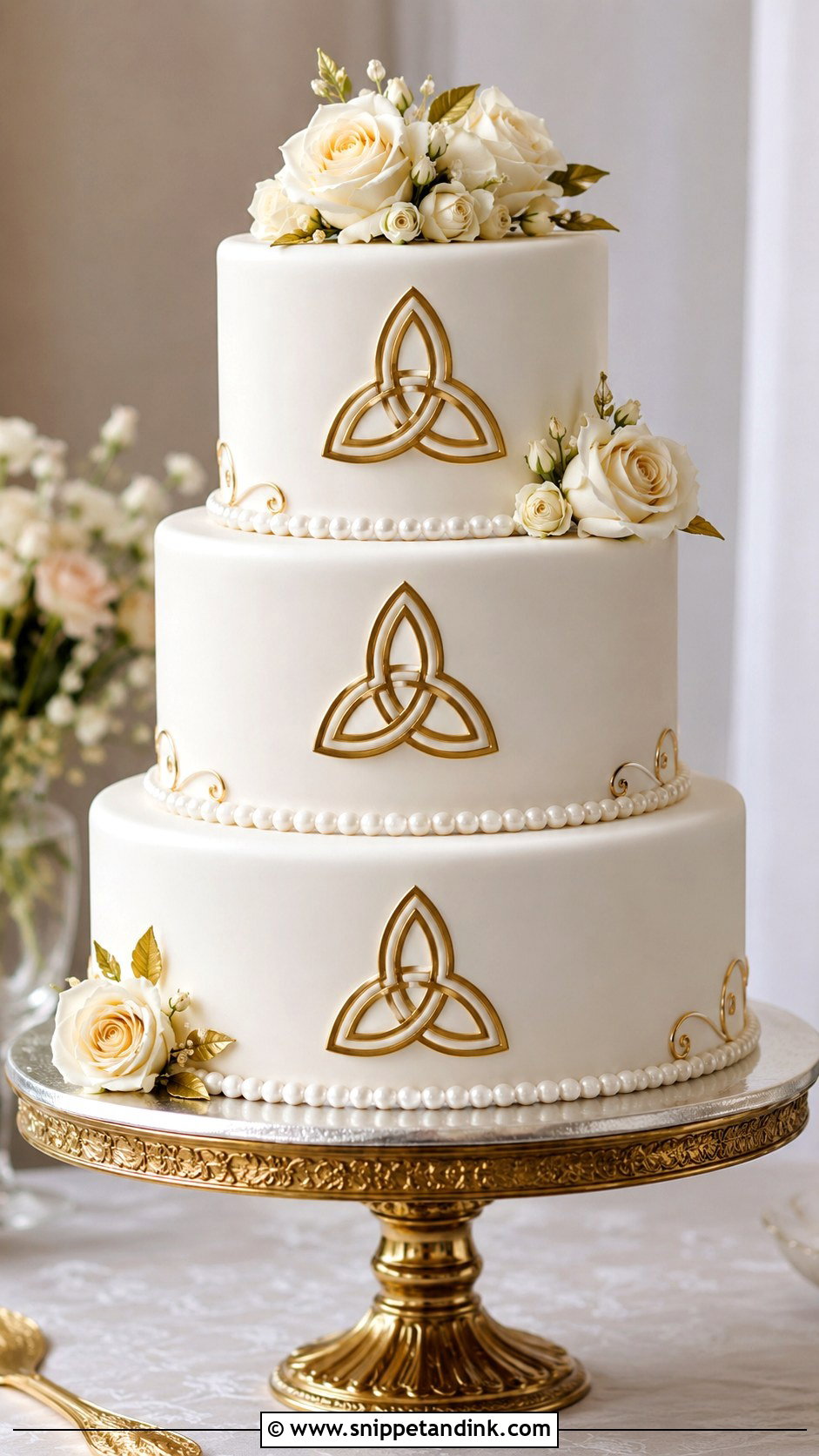 Celtic Wedding Cake With Trinity Knot - Snippet and Ink - 30 Celtic Wedding Cake Ideas