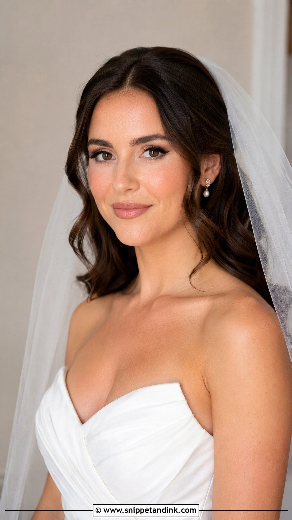 Center Part Blowout With Soft Waves - Snippet and Ink - 20 Kim K Wedding Hair Ideas