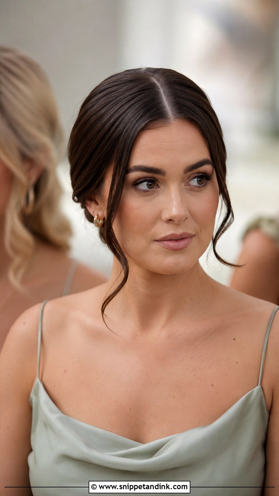 Center Part Bridesmaid Hair - Snippet and Ink - 30 Simple Bridesmaid Hair Ideas