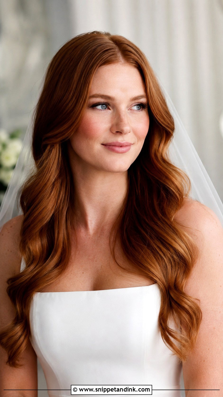 Center Part Loose Curls Long Hair Wedding - Snippet and Ink - 15 Loose Curls Long Hair Wedding