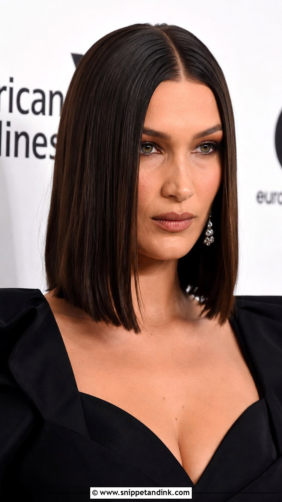 Center Part Sleek Straight Lob - Snippet and Ink - 20 Kim K Wedding Hair Ideas
