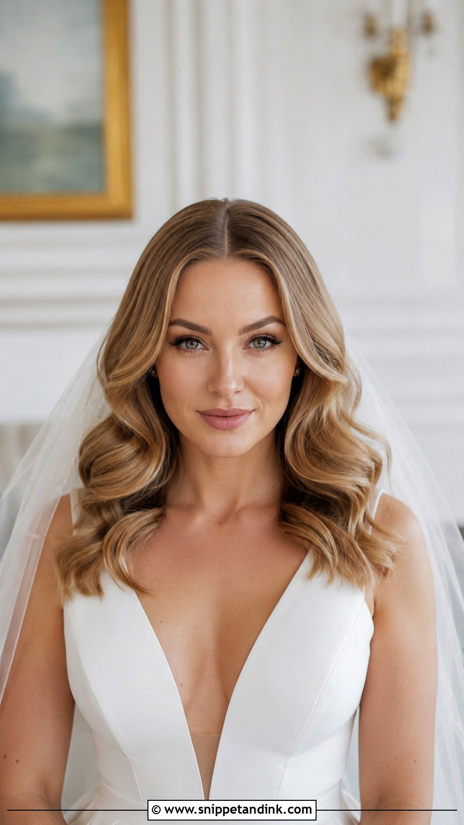 Center Part Wedding Waves - Snippet and Ink - 20 Barbara Palvin Wedding Hair Ideas
